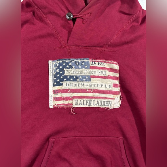 Polo Ralph Lauren Denim & Supply Mens Size XXL  Hoodie Flag RRL American - Picture 5 of 10